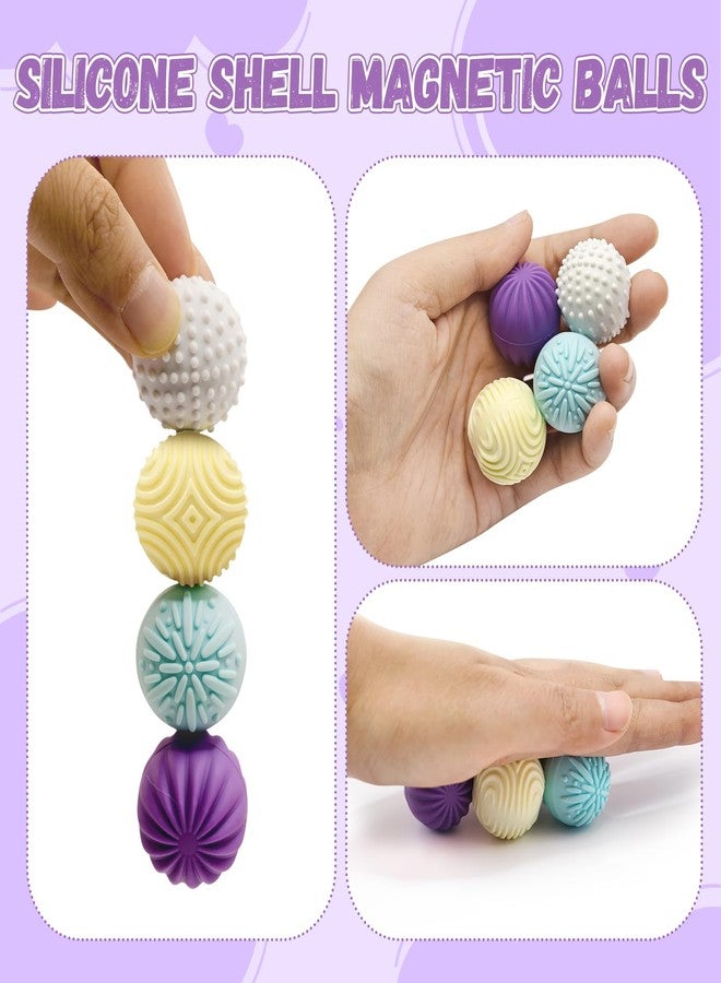 Beofinest Magnetic Stress Relief Balls with Silicone Shell, Fidget Toys, 4 Pieces of 1.17" Magnetic Balls for Adults, Desk Fidgets Toys for Office Stress/ Anxiety Relief, Holiday Stuffer Present - Image 3